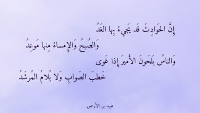 إن الحوادث قد يجيء بها الغد