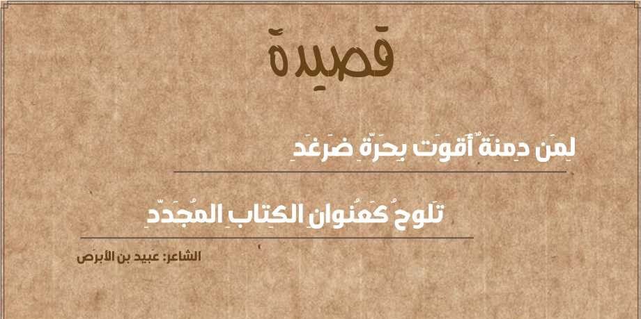 لمن دمنة أقوت بحرة ضرغد