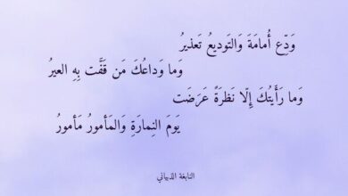 ودع أمامة والتوديع تعذير